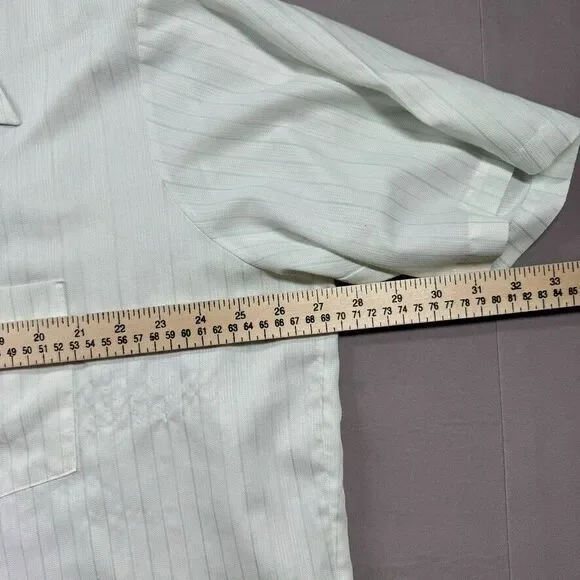 Vintage Arrow Kent Short Sleeve Shirt Mens 17.5 60s 70s Striped Skate Grunge - Picture 5 of 8